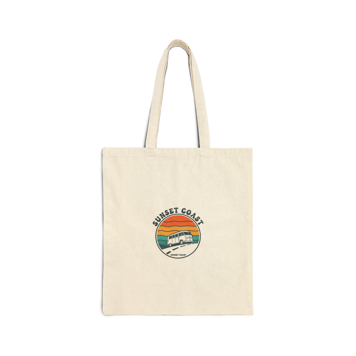 Sunset Coast Retro Surf Canvas Tote Bag