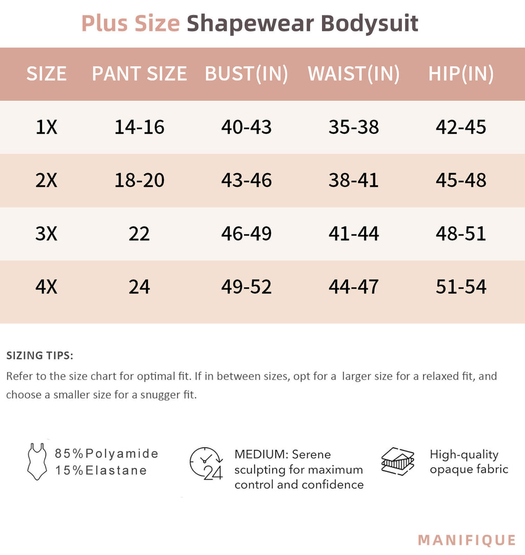 Bodysuits for Women - Body Shaper Tummy Control Bodysuit, Shapewear Bodysuits for Women,Square Neck plus Size