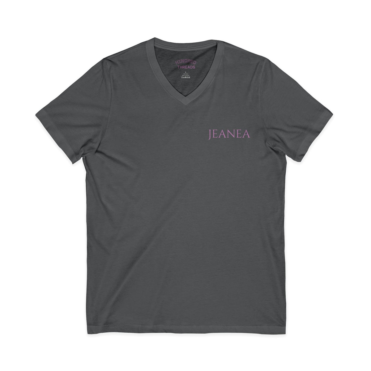 Unisex Lightweight Jersey V-Neck Graphic T-Shirt — Asphalt